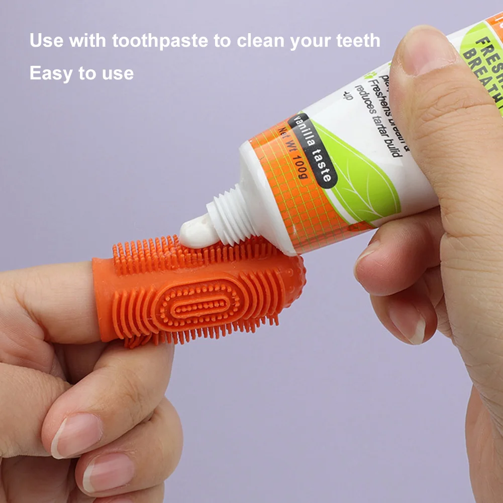 6Pcs Soft Pet Finger Toothbrush Wear Resist Teeth Cleaning Tool Fingertip Toothbrush for Cleaning Pet Bad Breath Accessories