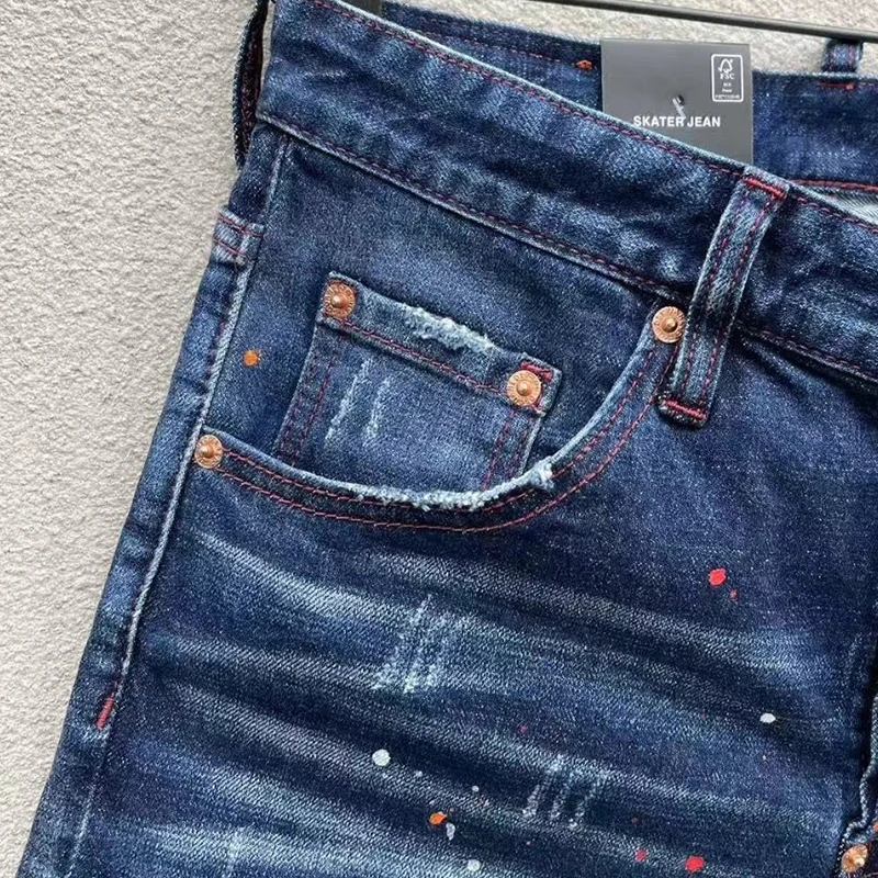 Starbags dsq d305 남성용 데님 반바지, 슬림핏, 쿼터 미디엄 브리치, 헤비 크래프트 트렌드, 여름 신상