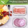 Meat Container for Fridge Bacon Lunch Meat Container for Refrigerator Meal Prep Containers Stackable Food Storage Boxes with Lid 6