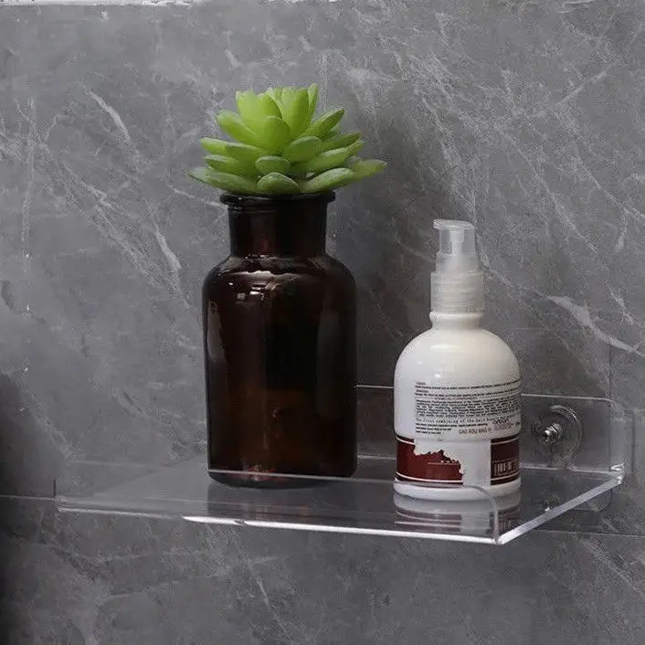 Transparent Acrylic U-shaped Wall Mounted Storage Rack Kitchen and Bathroom Walls L Do Not Require Perforated Storage Racks 4