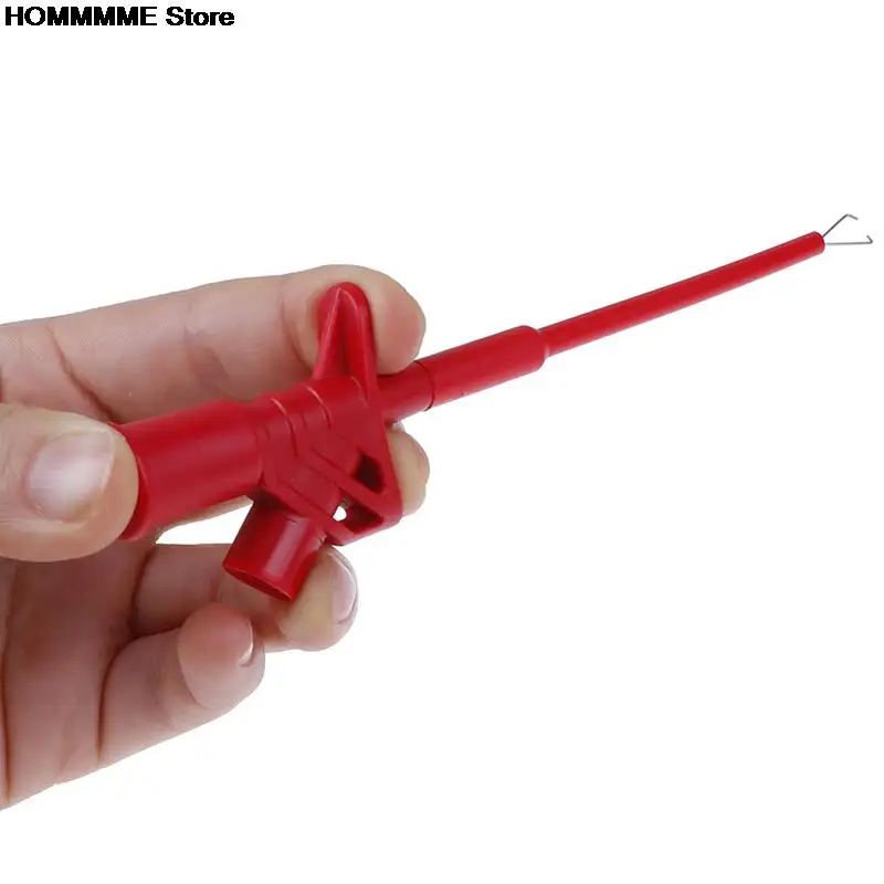 Quick Test Hook Clip Professional Insulated High Voltage Flexible Testing Probe 4mm Red Black alligator clips electric test clamp test probes test clip test hooks clips