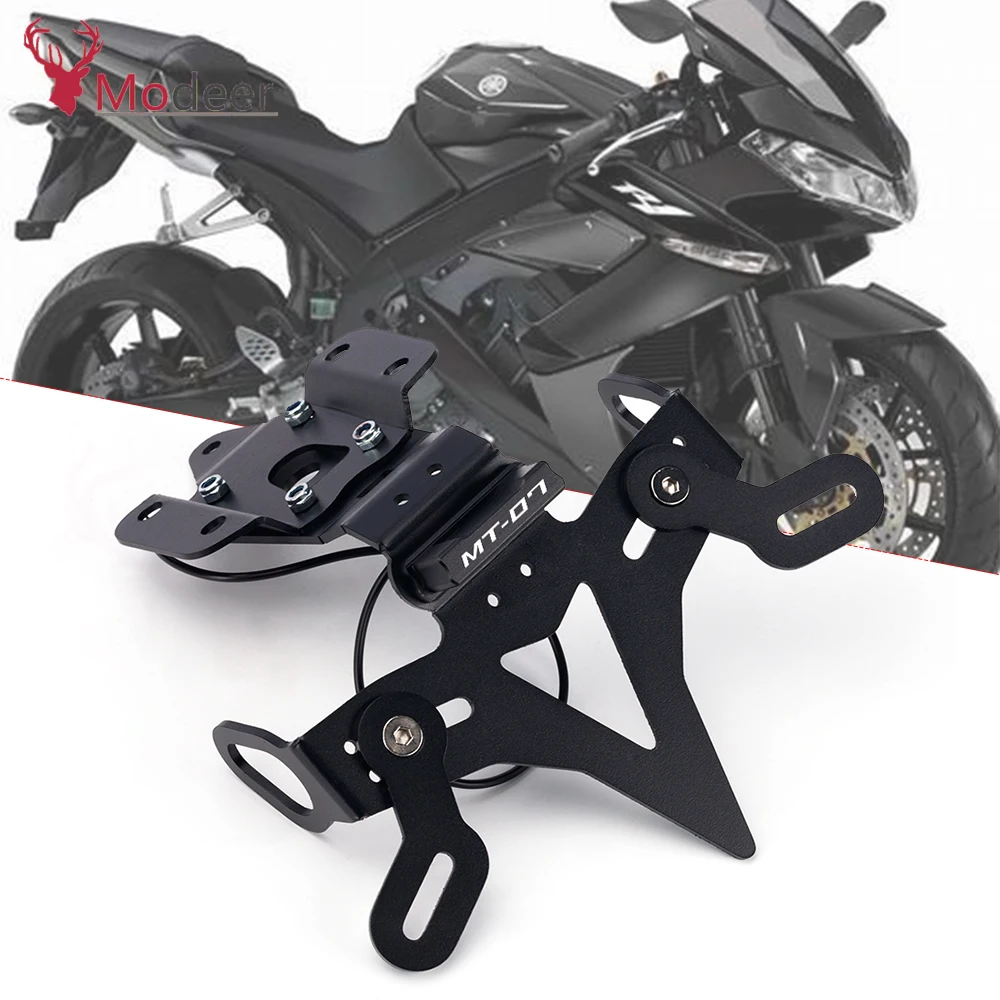 

MT-07 2023 Fender License plate holder Mount Bracket Aluminum Adjusted For Yamaha MT07 MT 07 FZ-07 MT-07 2013-2021 2014 2018