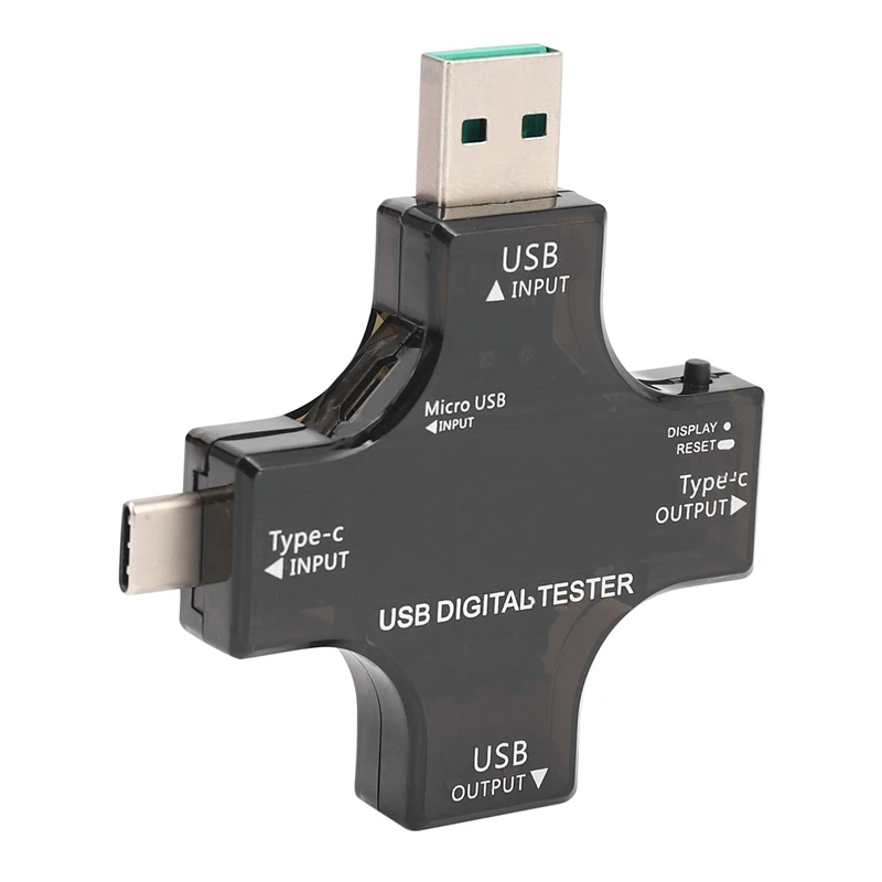 USB C Tester 2 In 1 Type C USB Tester Color Screen IPS Digital Multimeter Voltage Current Power Resistance Temperature With Clip digital multimeter,multimeter tester