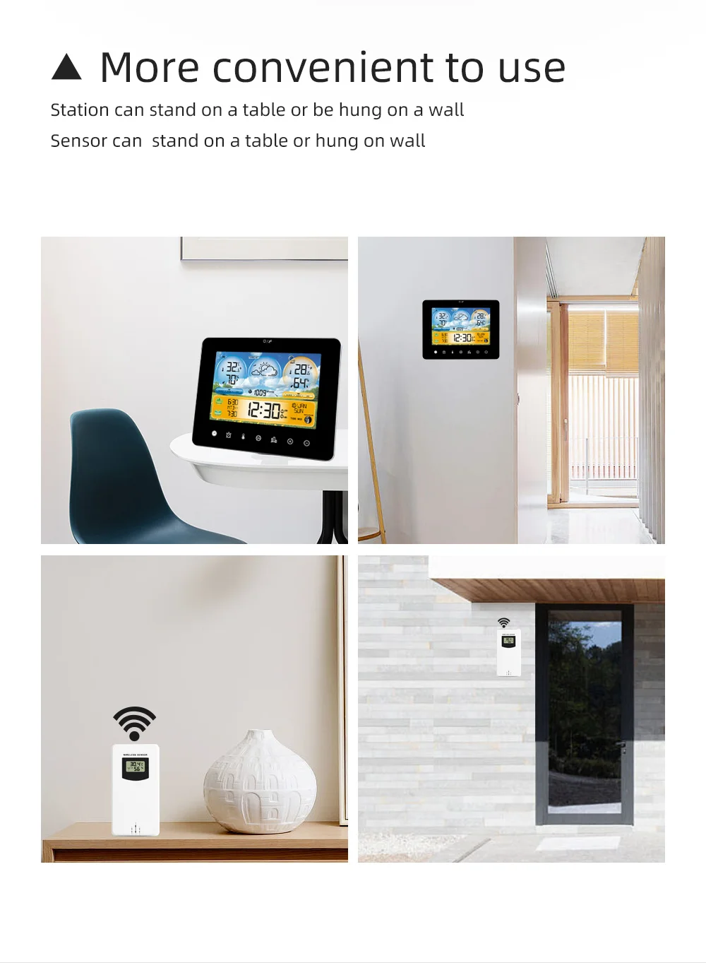 Weather Station Thermometer with Remote Sensors and Touch Color Screen Weather T
