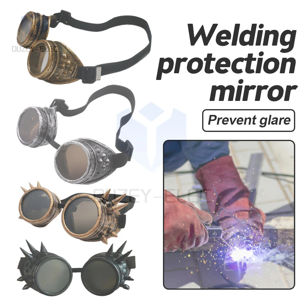 New Steampunk Goggles Welding Vintage Style Punk Glasses Fashion Sunglasses Role Play Five Color Lenses Retro Craftsmanship protective goggles protective glasses protective sunglasses