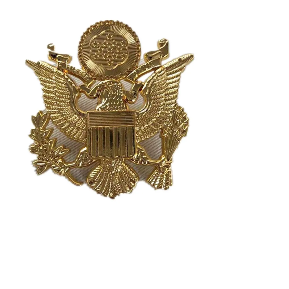 American Airforce Cap Badge Ufficiale Oro Retro Ww2 Eagle Insignia Cockade Peugeot Decorazione Segno Tattico In Metallo