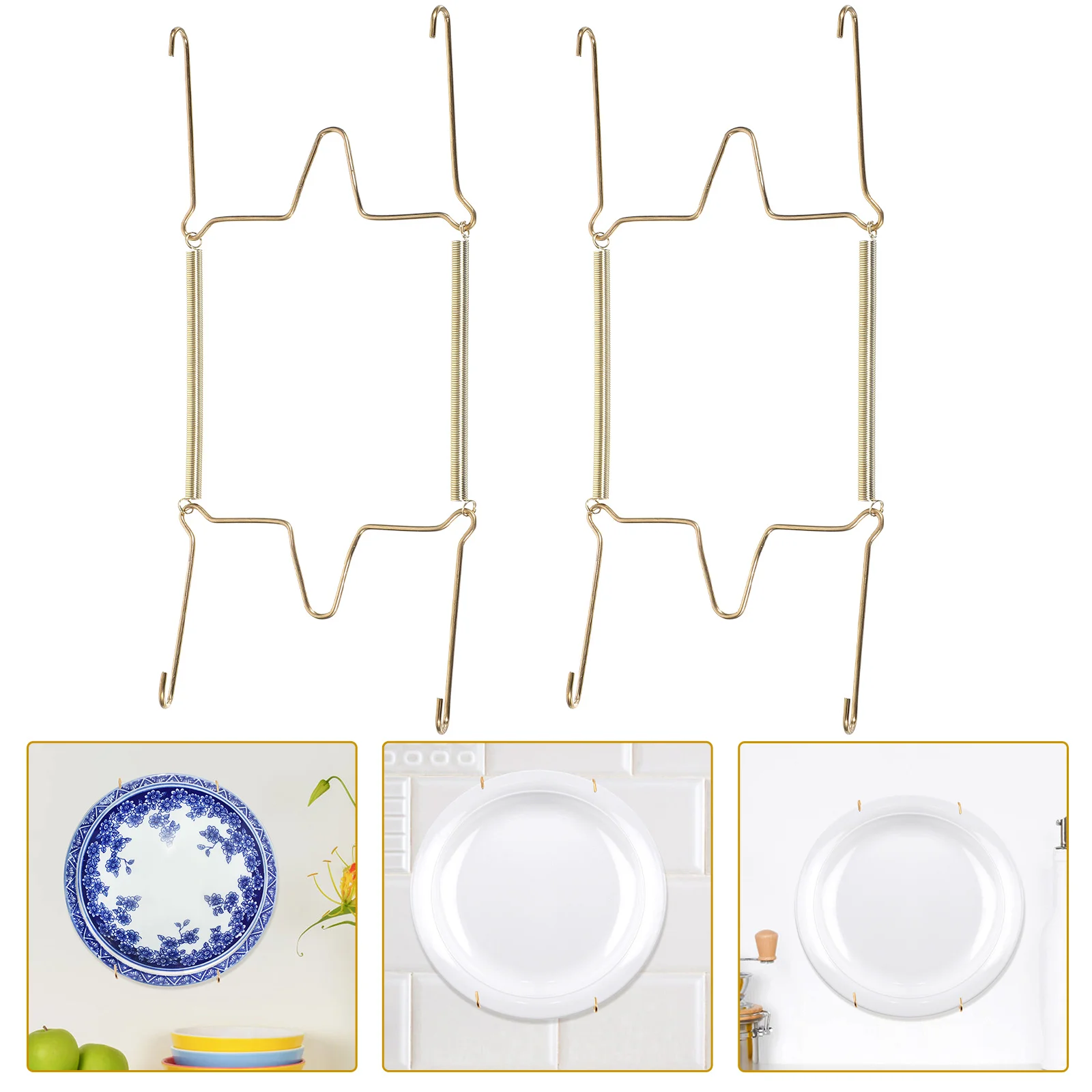 

Stainless Steel Plate Display Hangers Spring Hanging Pan Hook Decorative Plates