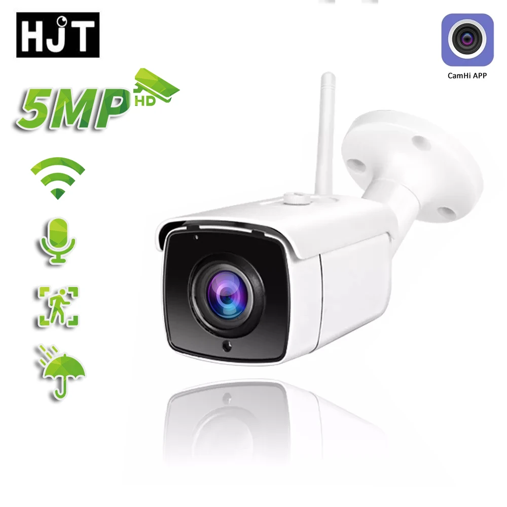 HJT 5MP IP Camera H.265 Network HD Onvif 24IR Night CCTV Indoor Security P2P IOS 