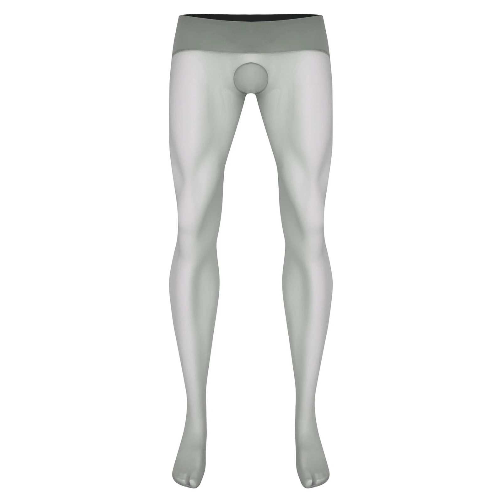 Men's Ultra-Thin Pantyhose Nylon Sheer High Waist Stockings Seamless Stretchy Tights Leggings for Lingerie Nightwear Dance Wear