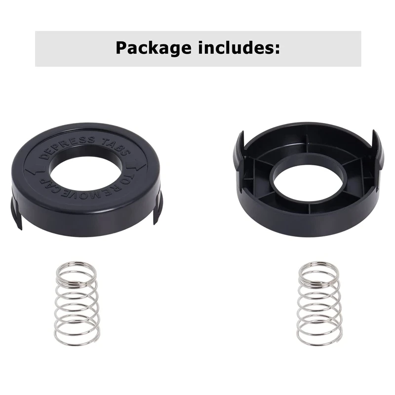 

4PCS 682378-02 Spool Cover Cap With Spring Compatible With Black + Decker GLC12 GL250 GL310 GL360 Strimmer Replacement