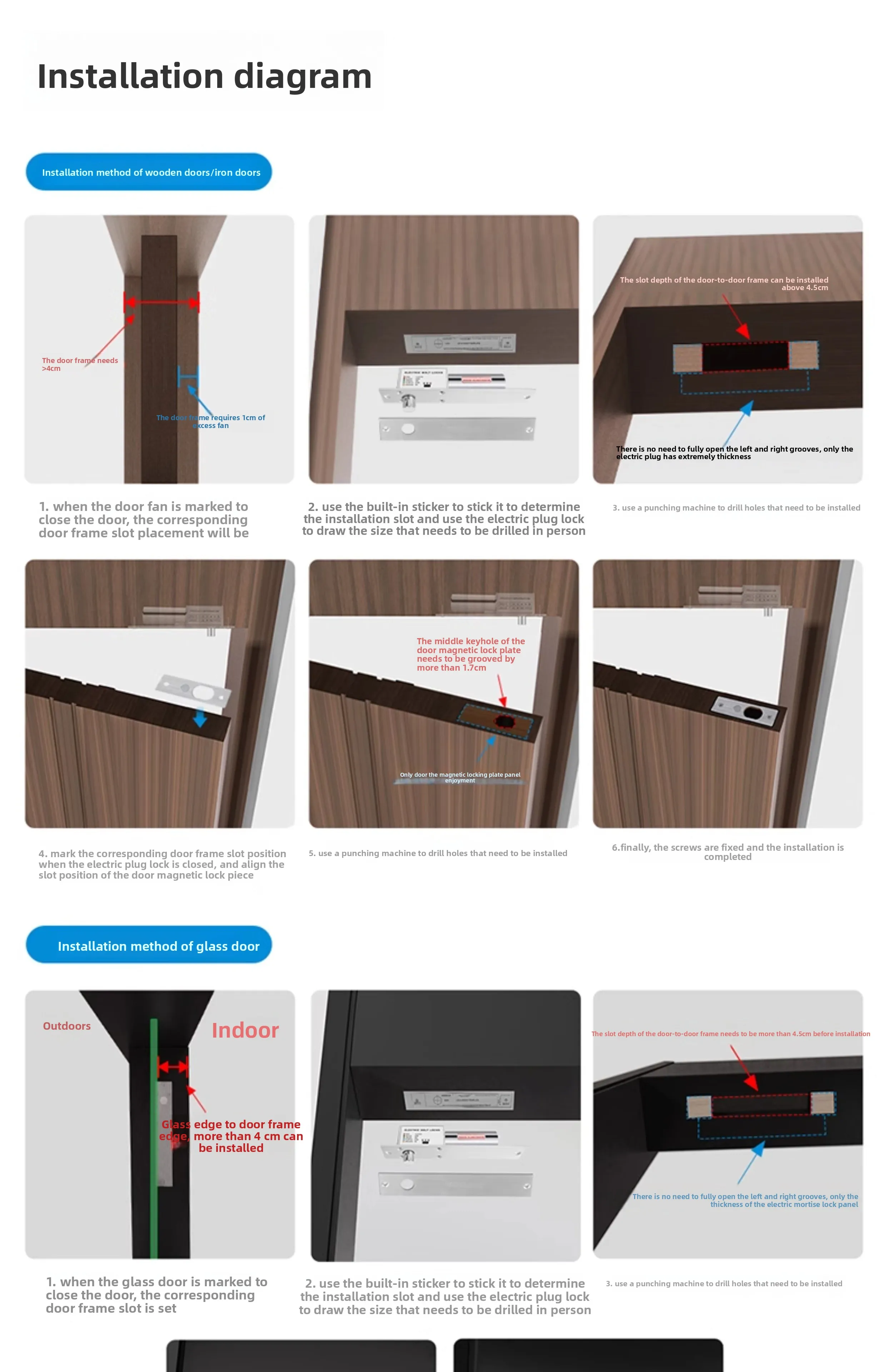 access control electric interlock concealed embedded electronic control lock gla
