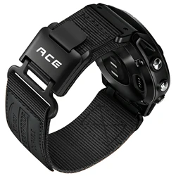 Durable Nylon Watch Strap - 26mm Wide, Adjustable Length - Garmin 26MM (Black)