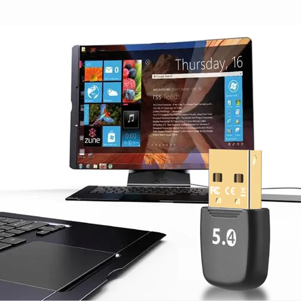PC 노트북 무선 스피커용 USB 블루투스 호환 5.4 어댑터, 오디오 동글 드라이버, 무료 음악 오디오 리시버