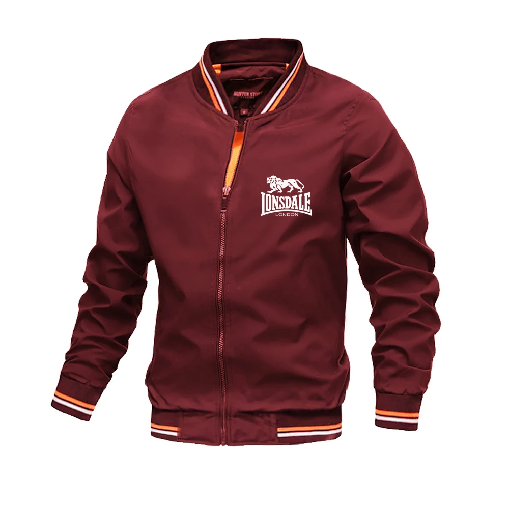 

LONSDALE Весенняя мужская куртка для гольфа, куртка на молнии с воротником, мужская бейсбольная одежда, повседневная спортивная мужская куртка, Мужской Топ