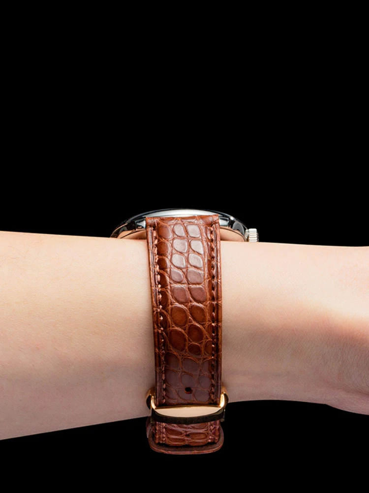 Cinturino In Vera Pelle Pelle Di Coccodrillo Modello Rotondo Uomo Donna Cinturino Morbido Per Tissot Mido Longines Omega Iwc 18 Accessori