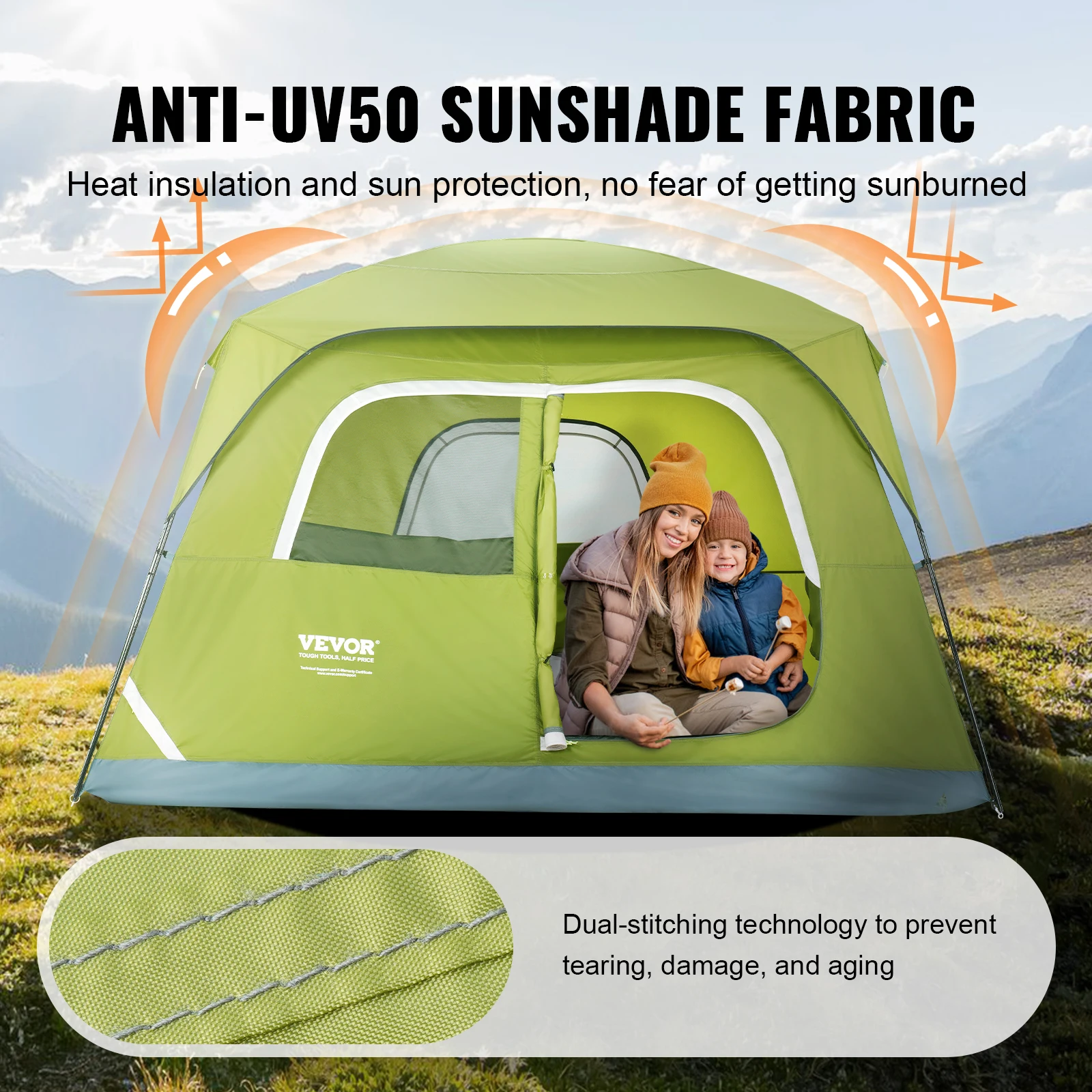 6 Person Outdoor Profession Fabric Tent Rainfly Waterproof Camping Tent Family Outdoor Instant Setup with Carring Bag pop canopy tent camping shower tent