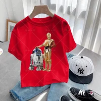 Star Wars Tshirts  Print Disney Darth Vader Kids T Shirt Summer Fashion Cartoons T-shirt Boys Girls Crew Neck Loose Tshirt Top 1