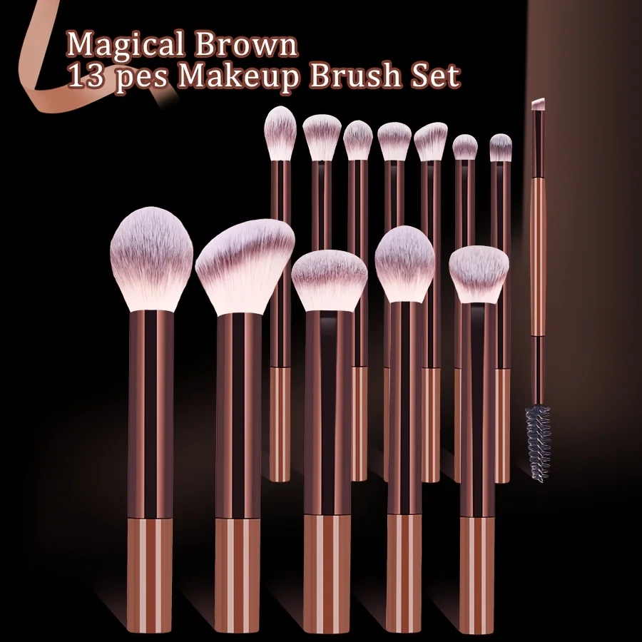 A Set of 15 Makeup Brushes Including Foundation Brush, Highlighter Brush, Blush Brush, Powder Brush, Nose Contour Brush, Eyeshad - 2