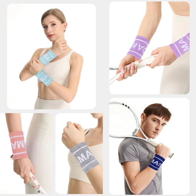 1 Pair Elastic Sport Wristband Basketball Volleyball Wrist Guard Golf Tennis Sweatband Wrist Band Fashion Colorful Wrist Support 4