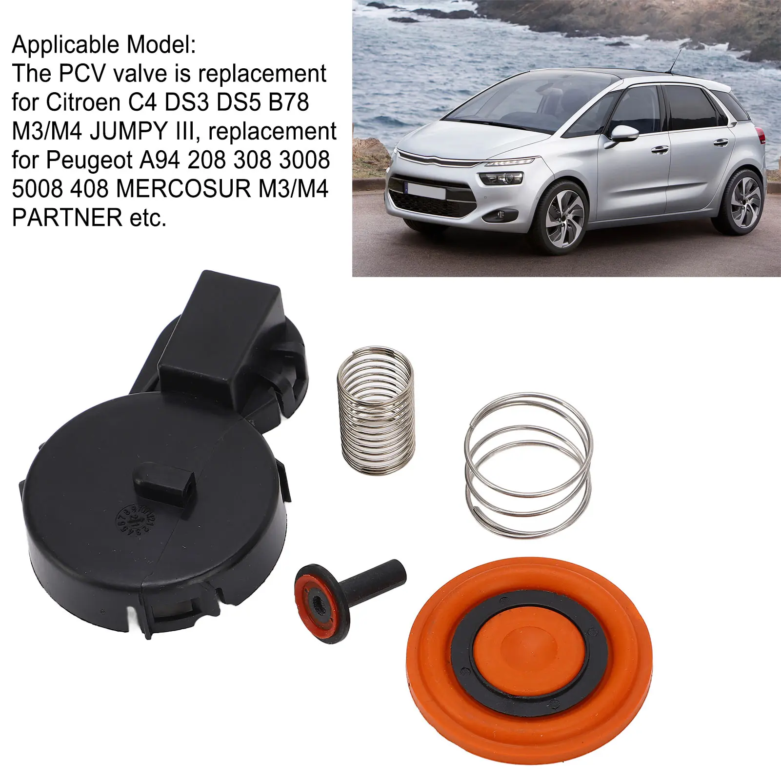 Kit di riparazione coperchio valvola PCV motore auto 0248 s0 9688939180 1685815 per CITROEN per PEUGEOT 207 per Fiat/Alfa/Lancia - Image 5