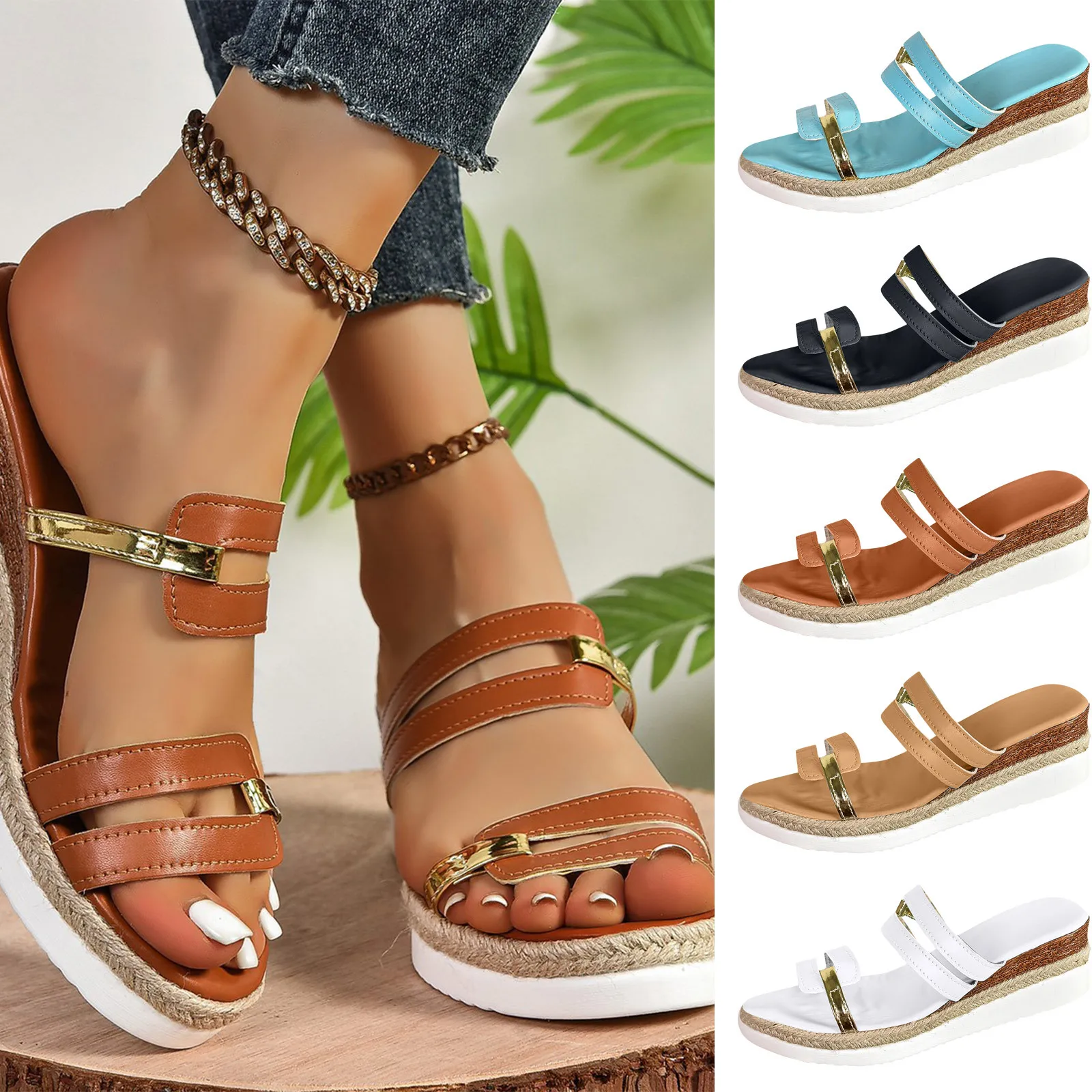 NEW Summer Women Sequined Cloth Slippers Bling Wedges Platform Beach Casual Slides Woman Shoes Ladies Slippers Footwear