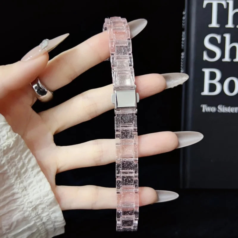 Women's Colorful Resin Transparent Watch Strap Replacement Bracelet