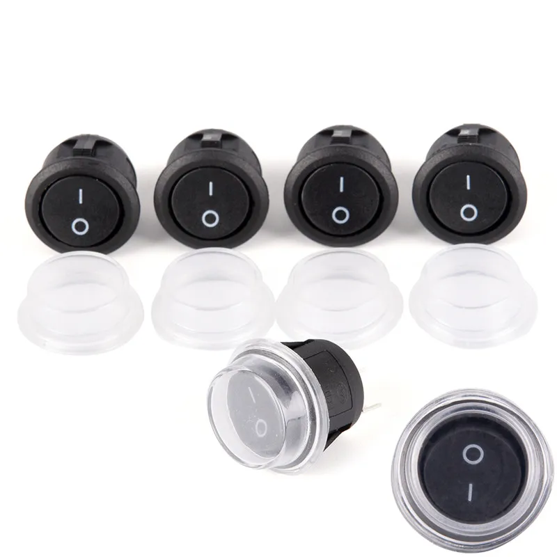 

1Pc 2-PIN ON-OFF SPST Round Dot Car Auto Rocker Toggle Switch+Waterproof Cover