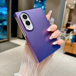 Metallic Paint Phone Case with Hinge Skin Feel and Dual - Axis Shockproof Bumper - Galaxy Z Fold 8 Ultra (Purple)