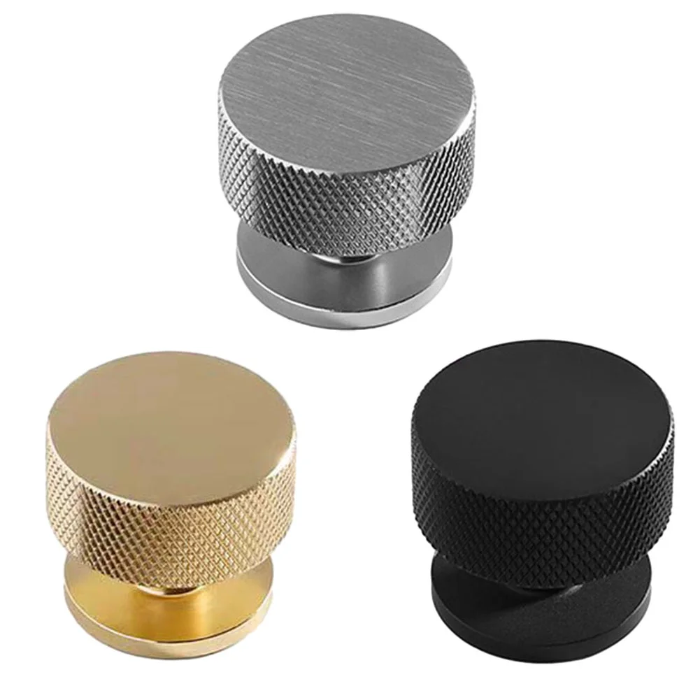 

Knurled Cabinet Knob Pulls Modern Minimalist Aluminum Alloy Round Drawer Handle Cupboard Wardrobe Door Handle Drawer Hardware