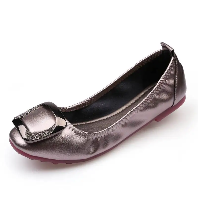 Women Shoes Ballet Flats Woman Casual Boat Shoes Fashion Loafers Ladies Shine Leisure Party Wedding Microfiber Soft Bottom