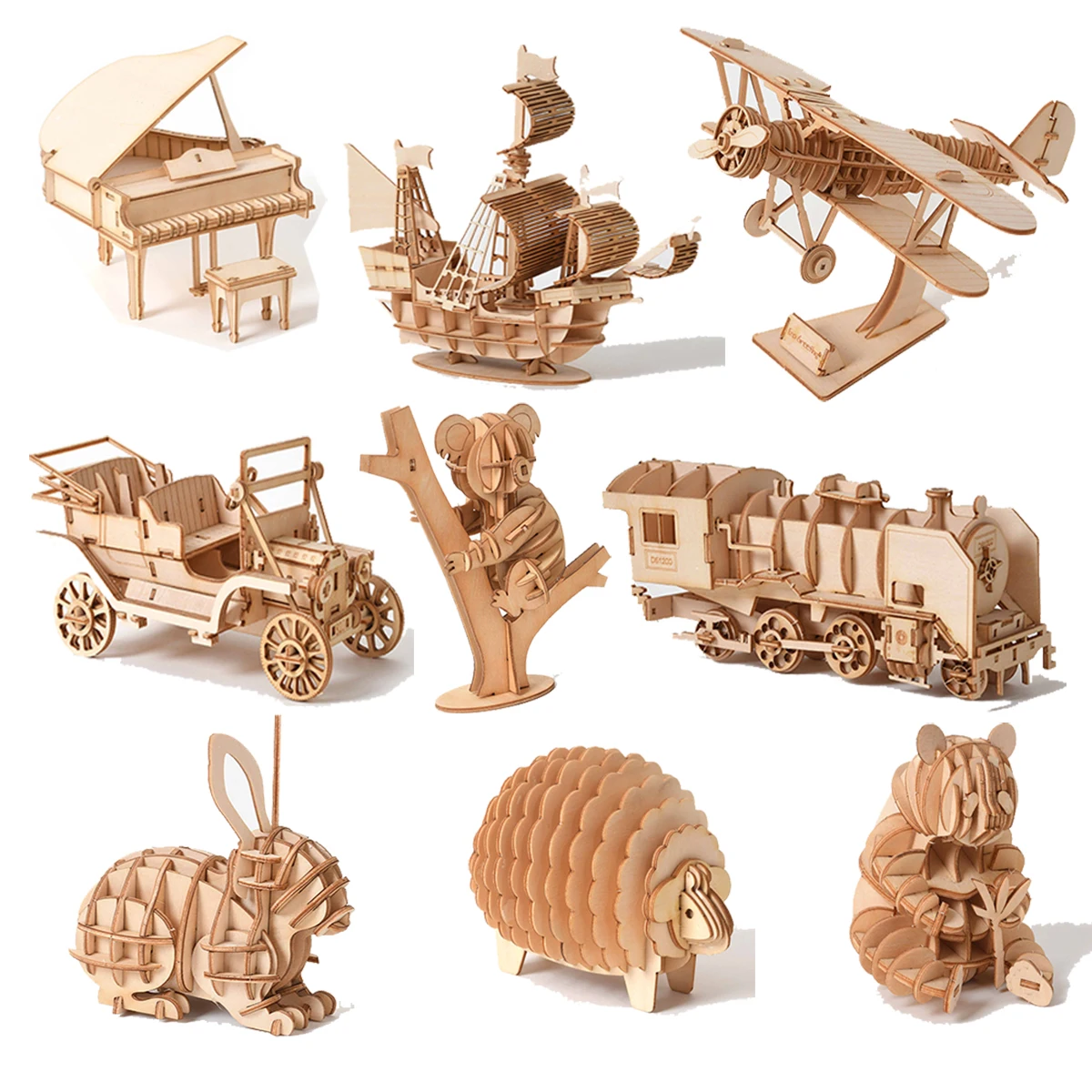 DIY3DWoodenPuzzleModelHandmadeMechanicalToysBuildingKitGame