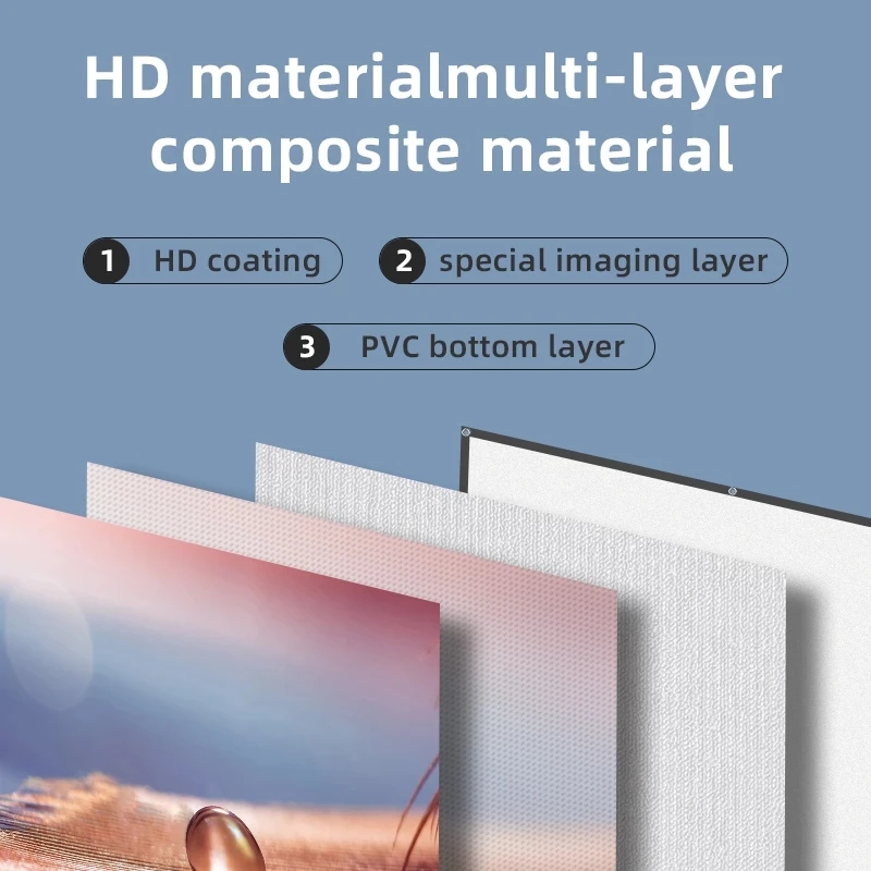 Projector Screen 16:9 Foldable 100 120 133 150 Inch HD for Home Outdoor projector screen,projection screen