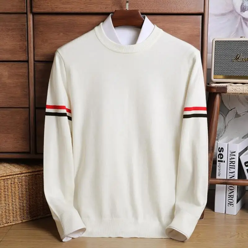 

Luxury Men's 2023 Spring and Autumn New Men's Round Neck Pullover Fashion Thin Sweater Business Leisure Warm Sweater