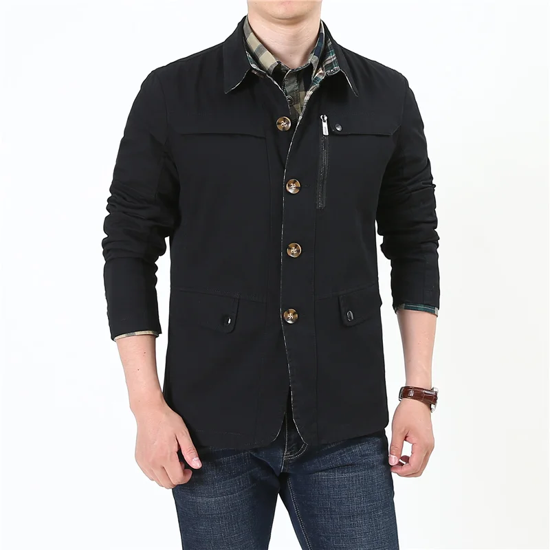 2024 Men Casual Jacket Autumn Spring Turn Down Collar Coats Mens Bomber Jacket Men's Fashion Streetwear Thin Coat chaquetas