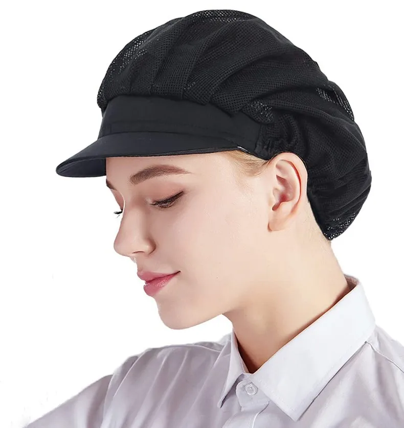 Atmungsaktive Mesh-Kappe für den Lebensmittelservice, Unisex-Küchenarbeitshut für Köche und Arbeiter in der Lebensmittelindustrie – Detail 5