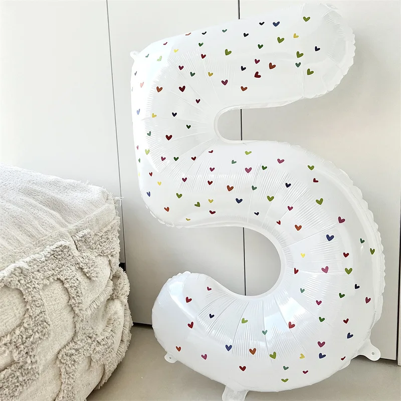 32 Inch Love White Digital Aluminum Film Balloon Fresh Party Prop Korean Style Birthday Cute Kids Baby Party