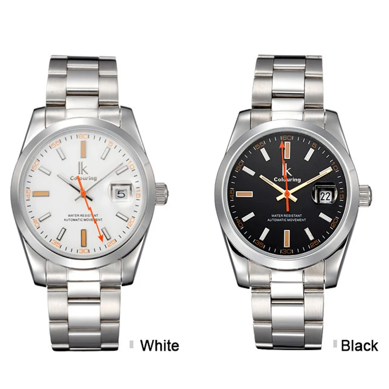 IKcolouring New Men's Mechanical Watches Stainless Steel Waterproof Automatic Watch Relogio Masculino