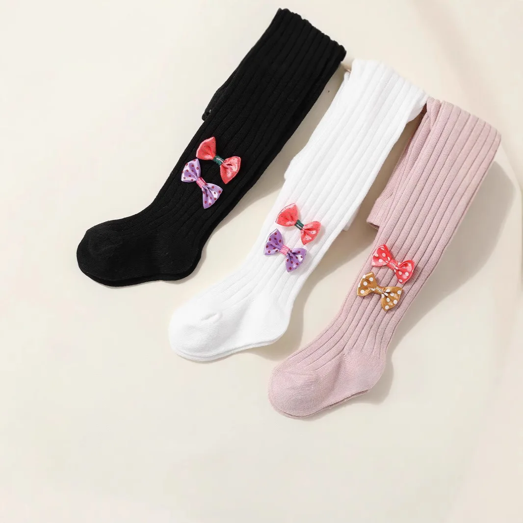 3PCS Children Girl Pantyhose Knitted Leggings Spring Autumn Clothes Elastic Waist Cute Stockings Slim Socks Tights Baby Items