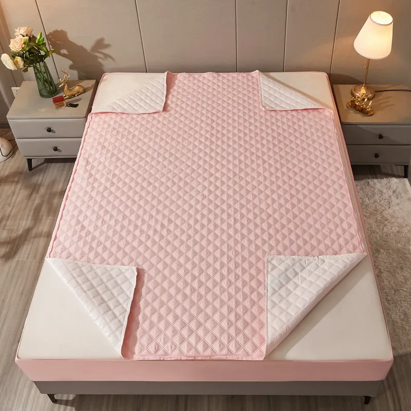 Soft Breathable Mattress Protector - Full Zipped, Quilted, Washable, Pink 120x190+21cm - View #8