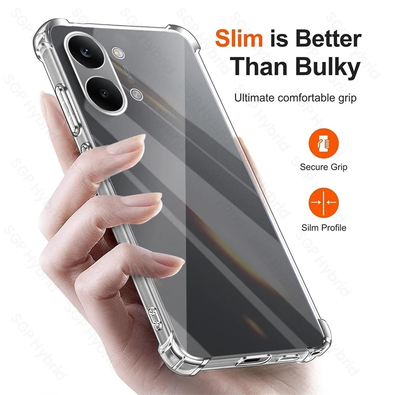 Shockproof Transparent Soft Silicone Case - Ultra-Thin Clear Protective Cover