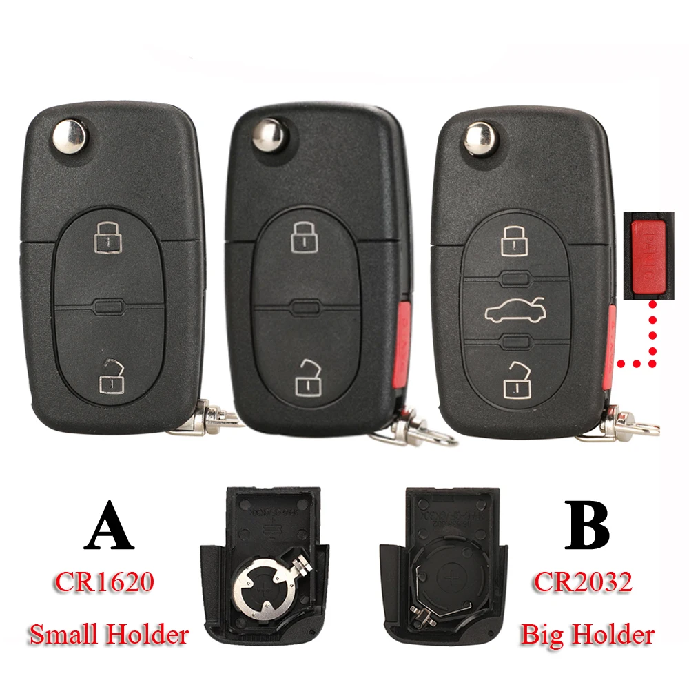 Jingyuqin 2/3/4 Pulsanti Car Switchblade Key Flip Key Shell Per Volkswagen Vw Jetta Golf Passat Beetle Skoda Seat Polo B5