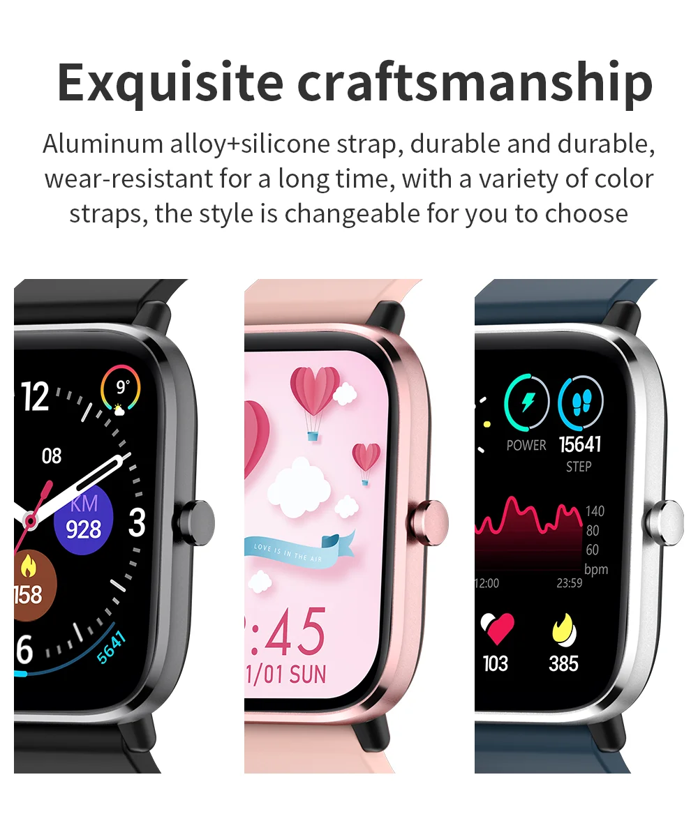 2022 Body temperature Bluetooth-compatibl calling Music control Heart rate Blood pressure  A variety of sports mode Smartwatch
