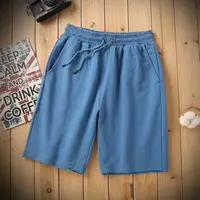 New Cotton Men Women Shorts Summer Sport Loose Solid Color Casual Pants Drawstring Daily Style Home Outdoor 5 Points Pants - Image 5