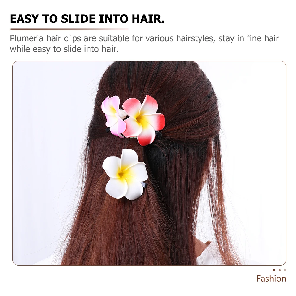 Hair Clip Flower Hairpin Simulate Hawaiian Flower Clip Bridal Barrette Hair Clamp 12pcs