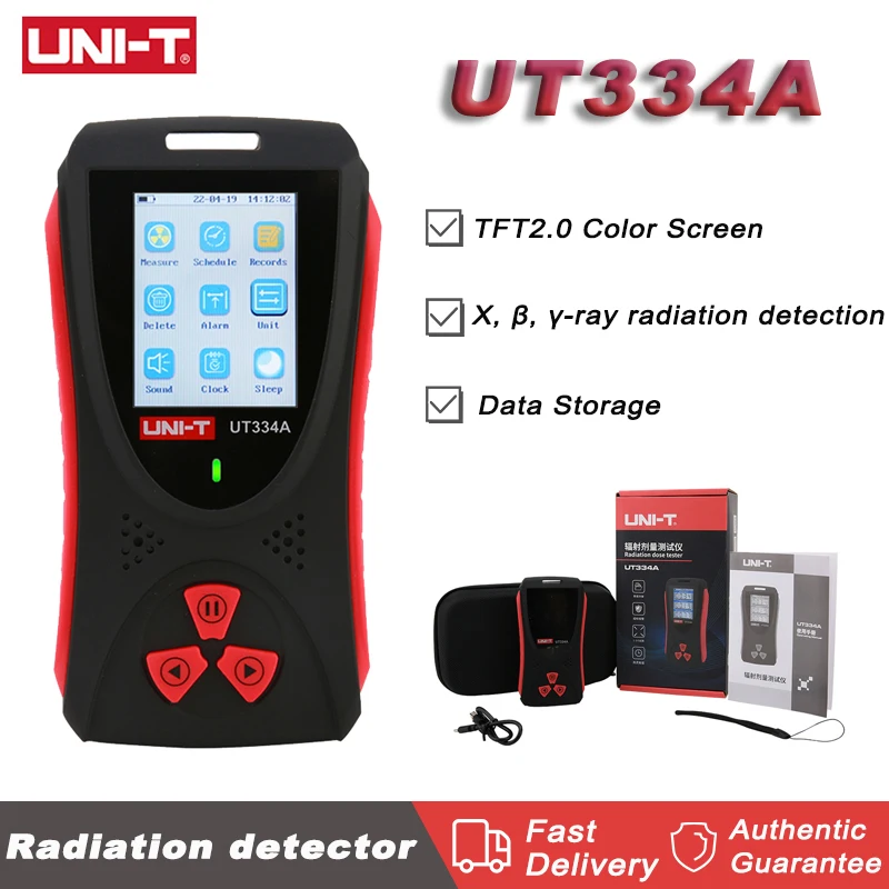 

UNI-T UT334A Radiation Detector Geiger Counter Electromagnetic Wave Meter X-ray Beta Gamma Detector Portable Radiation Dosimeter