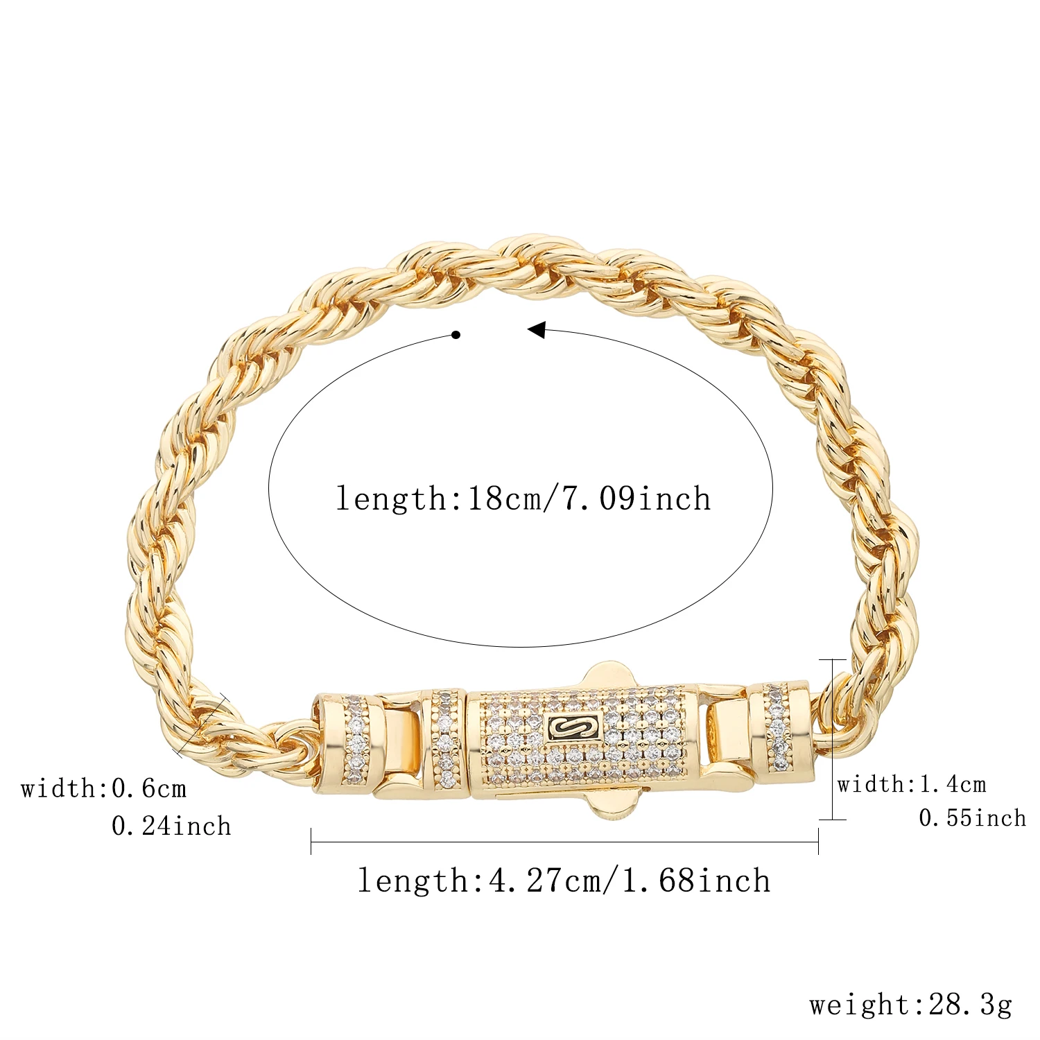 S Clasp Monaco chain gold-plated 14 karat classic 6 mm bracelet and necklace elegant jewelry for both genders modern and versatile