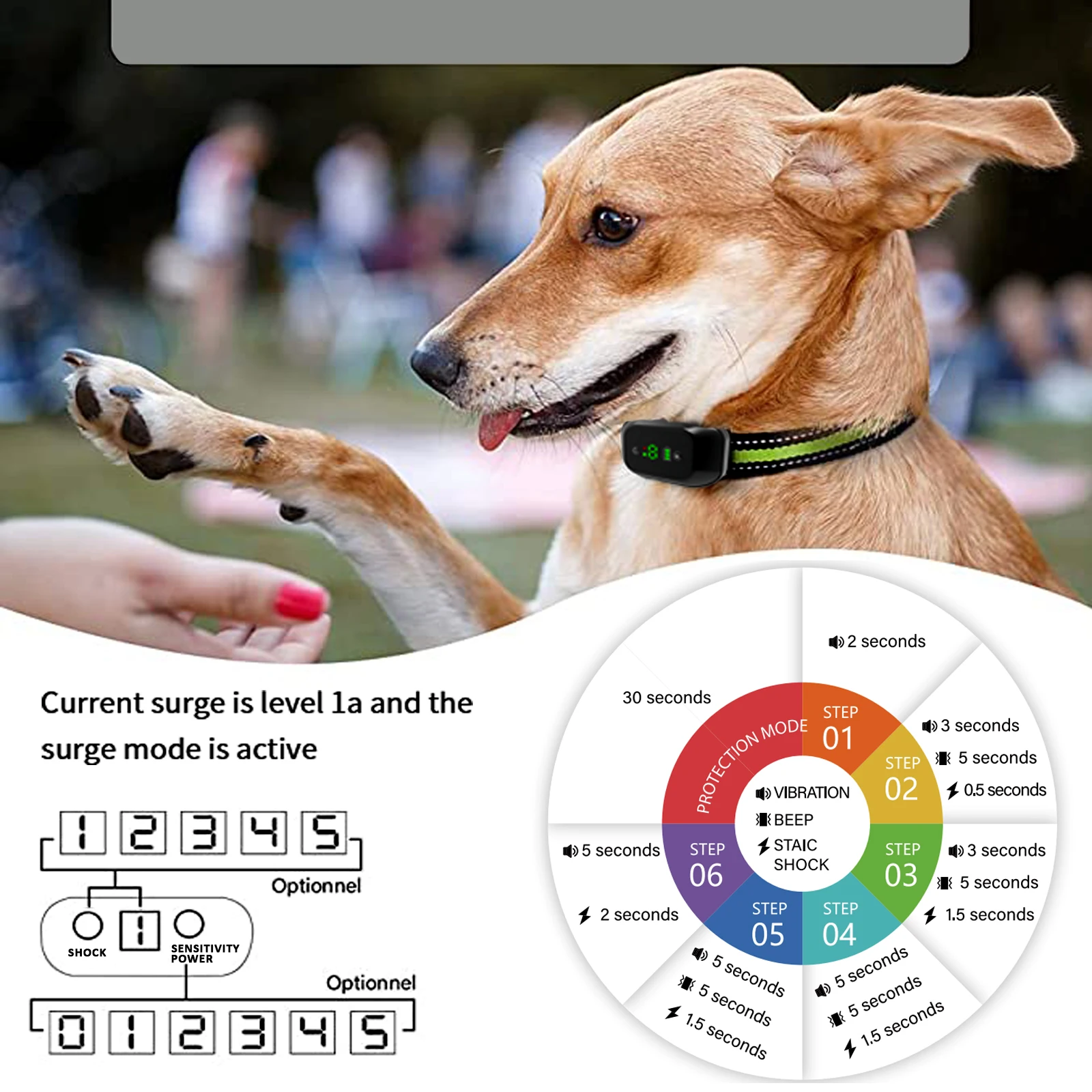Электрический ошейник для собак, водонепроницаемый тренировочный ...
