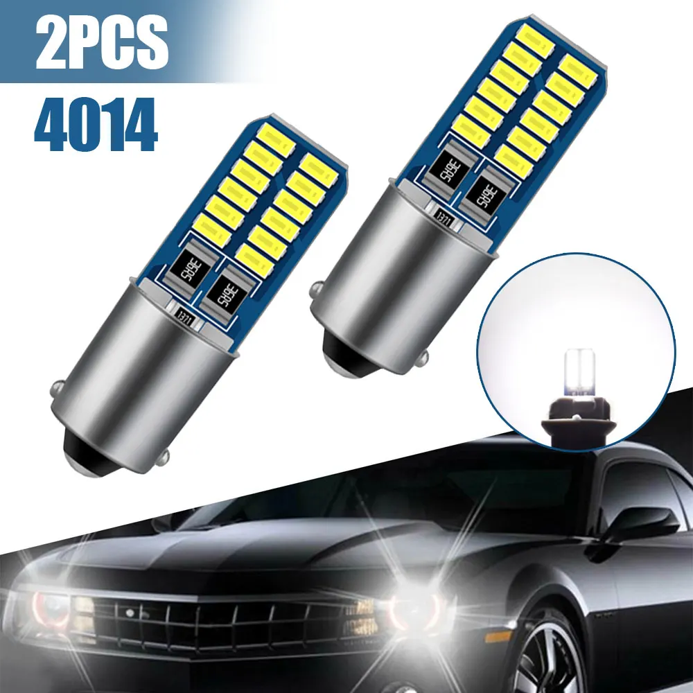 2pcs Canbus BA9S LED H6W T4W Car Light Bulb T2W T3W H5W Car Reverse Lights Parking License Plate Light Auto 12V White