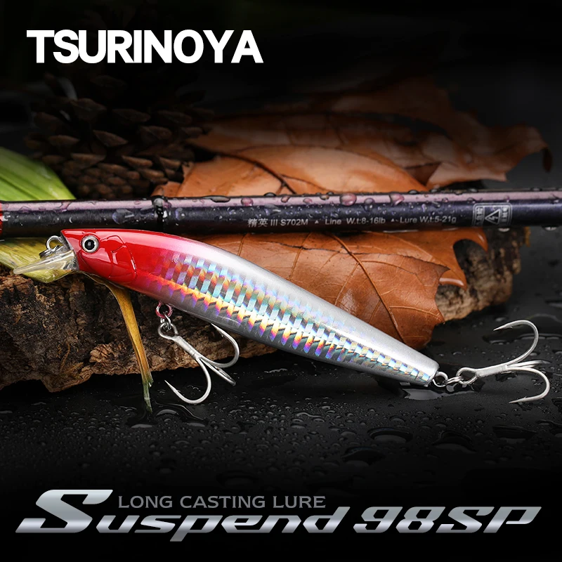 

TSURINOYA 98SP Suspending Minnow Fishing Lure Stinger 98mm 14.5g Ultra Long Casting Saltwater Jerkbait Artificial Hard Bait Pike
