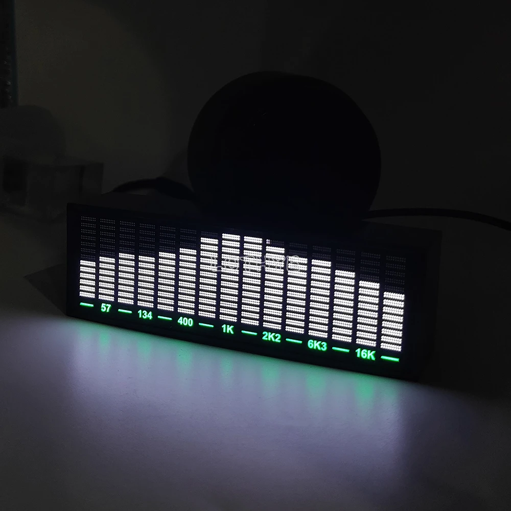 Voice Control Music Spectrum Multi-mode LED Pickup Rhythm Analyzer Light Display VU Meter Audio Level Indicator With Shell